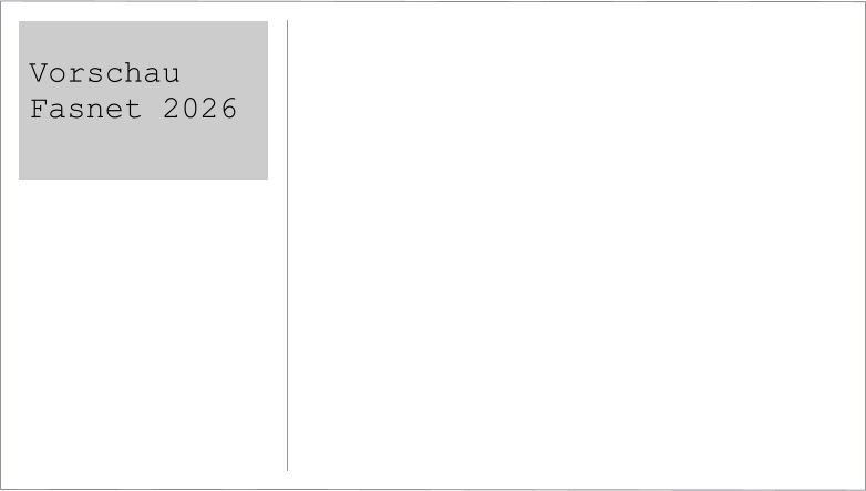 Vorschau Fasnet 2026