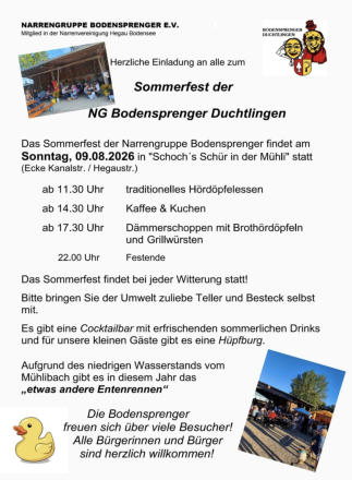 Sommerfest 2026